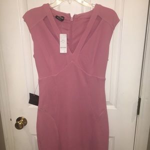 Bebe NWT Pink cutout midi dress sz M